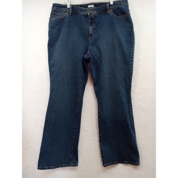 Liz Claiborne Womens Plus Size 22W Reg. Straight Leg Stretch Pockets Blue Jeans - Picture 6 of 13